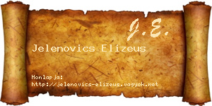 Jelenovics Elizeus névjegykártya